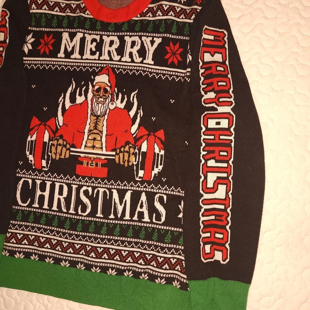 Muscle Santa Sweater Buff Weightlifting Sexy Bodybuilder Gym Goals men women